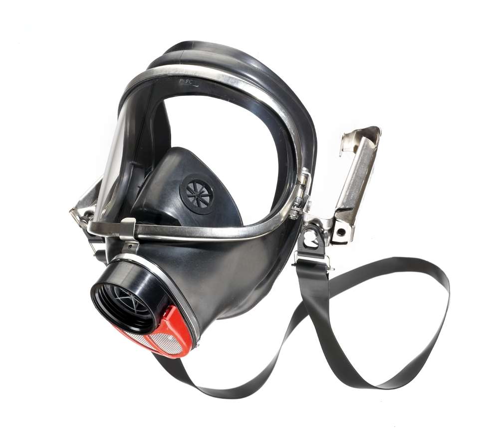 Atemschutz Gummi Maske Dräger Panorama Nova Überdruck M45x3 für Schutzhelm 