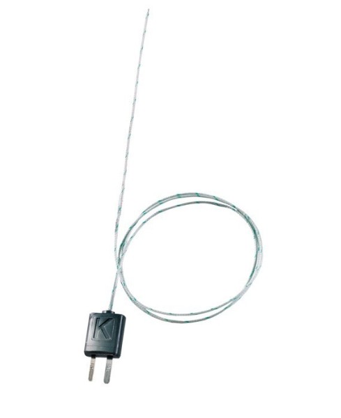 Thermopaar mit TE-Stecker, flexibel, Länge 800 mm, Glasseide, TE Typ K
